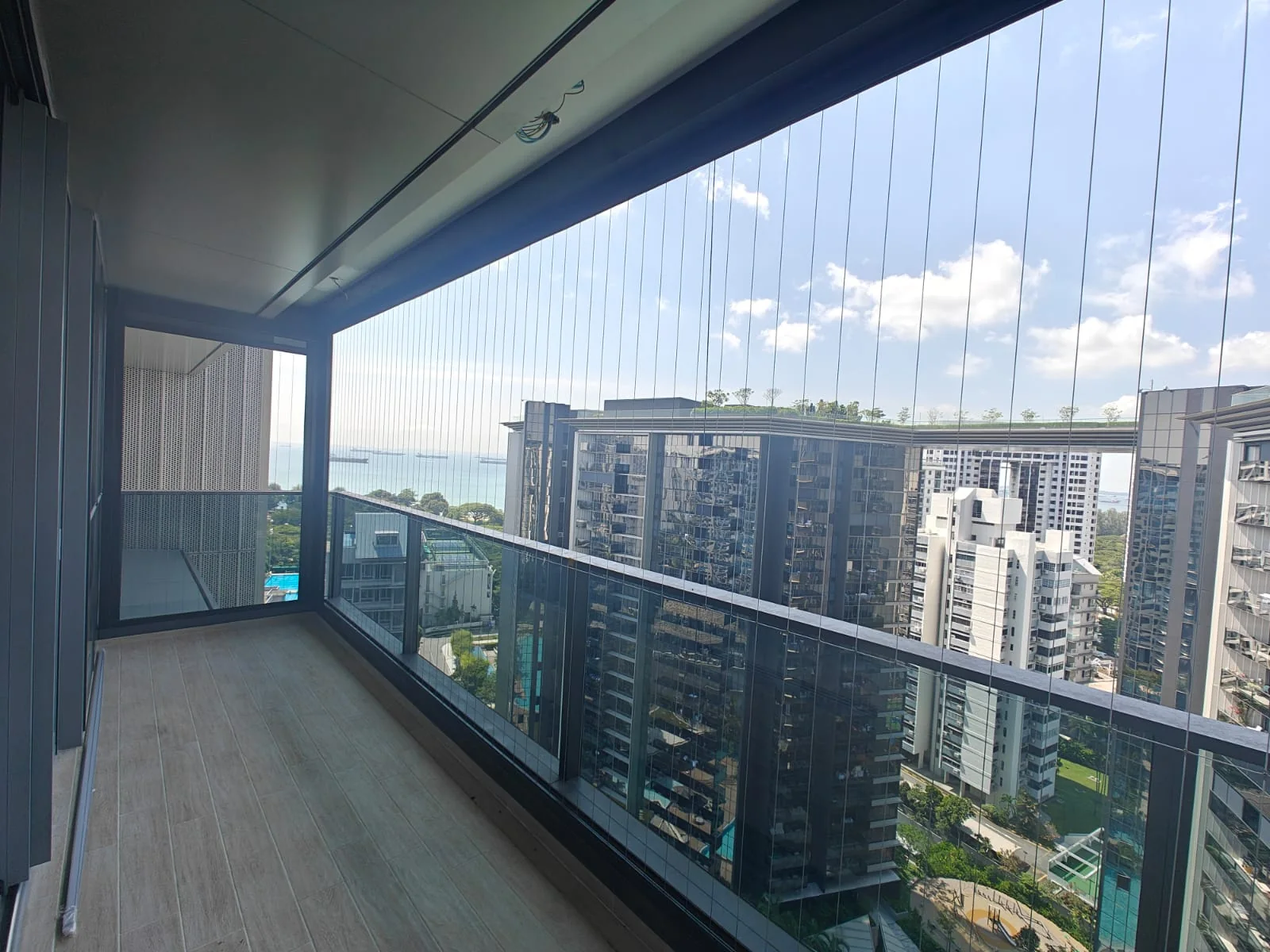 High floor balcony, ZipNice Extreme zip blinds installed by Exterior Design in Singapore